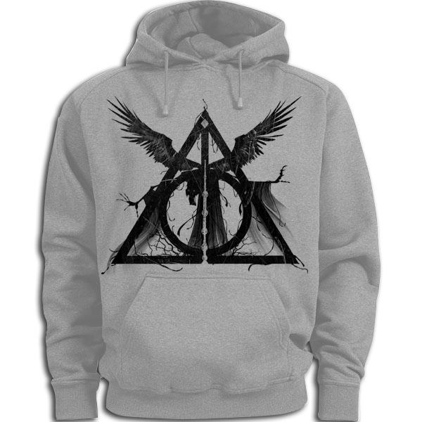 Harry Potter and The Deathly Hallows Grey Hoodie